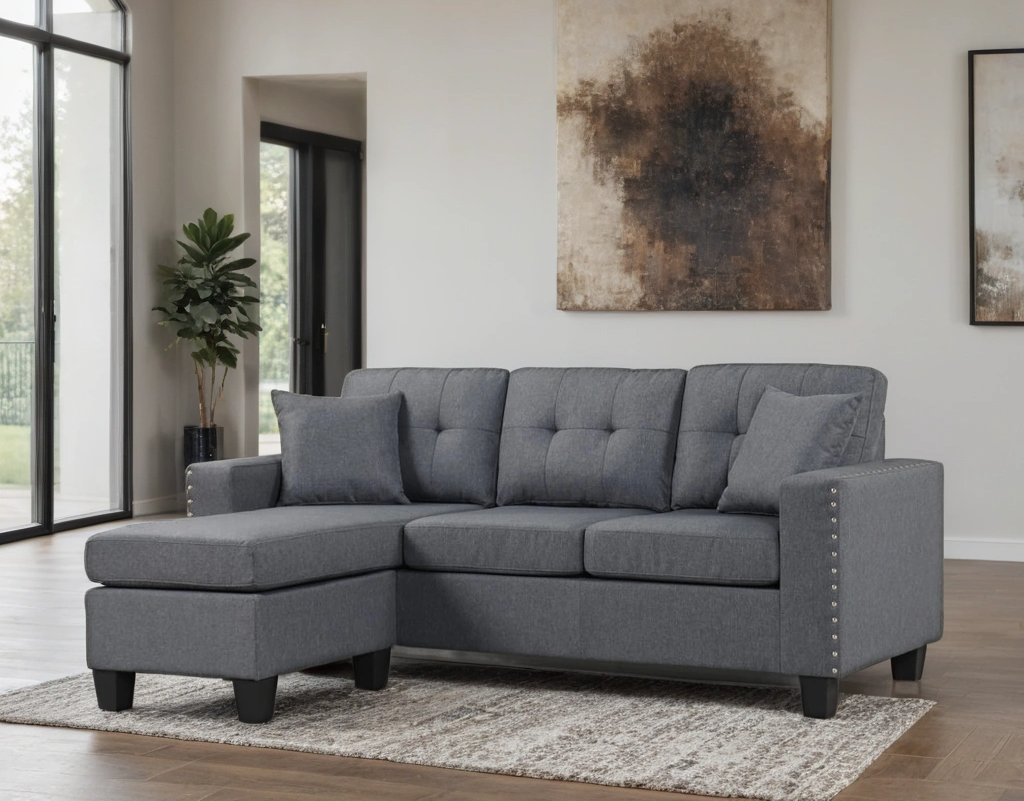 Cris Reversible Sectional Sofa Gray