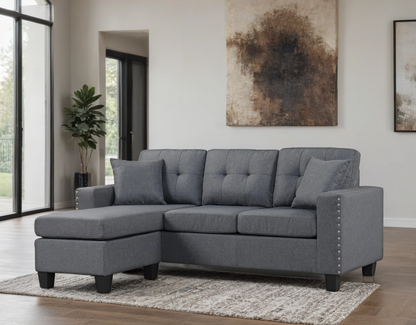 Cris Reversible Sectional Sofa Gray