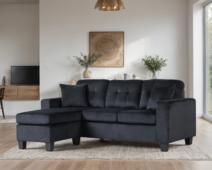Cris Reversible Sectional Sofa Black