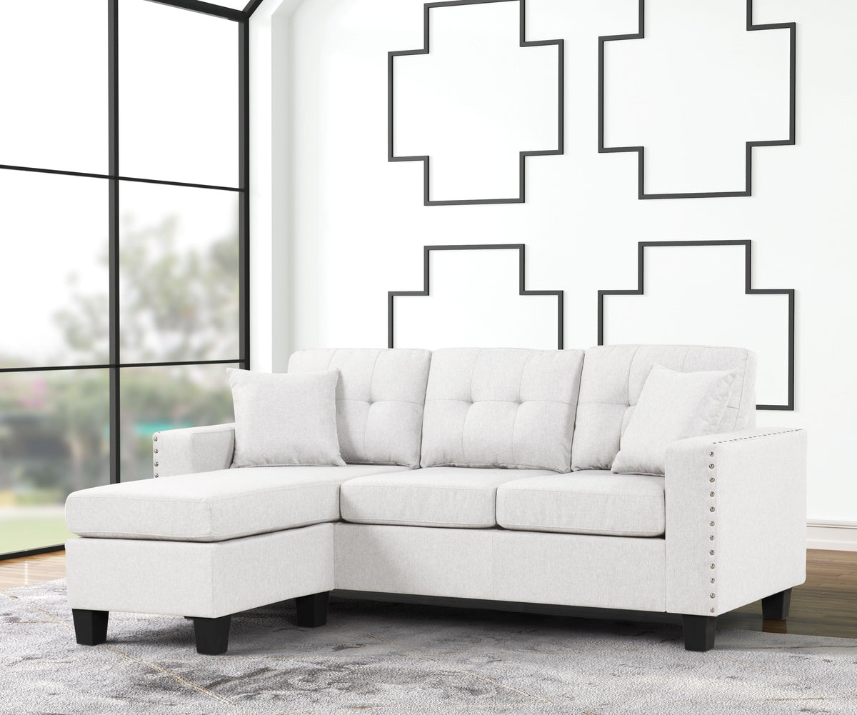 Cris Stationary Reversible Sectional Sofa Sand