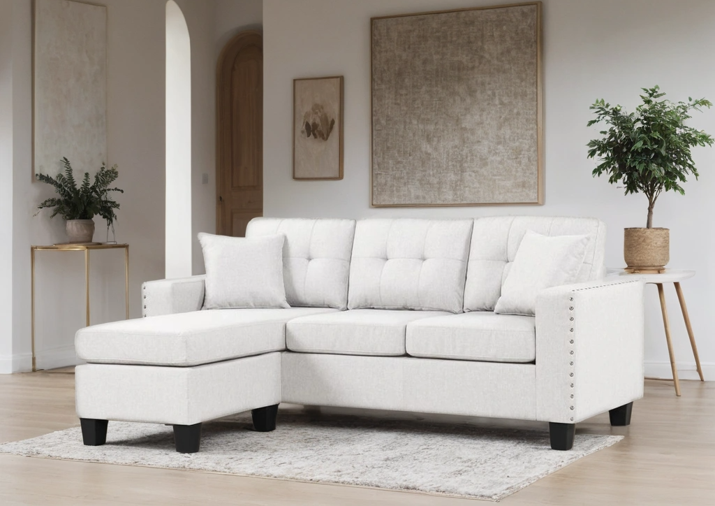 Cris Stationary Reversible Sectional Sofa Sand