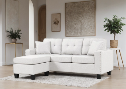 Cris Stationary Reversible Sectional Sofa Sand