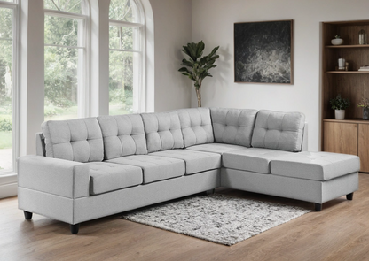James Reversible Sectional Sofa Light Gray