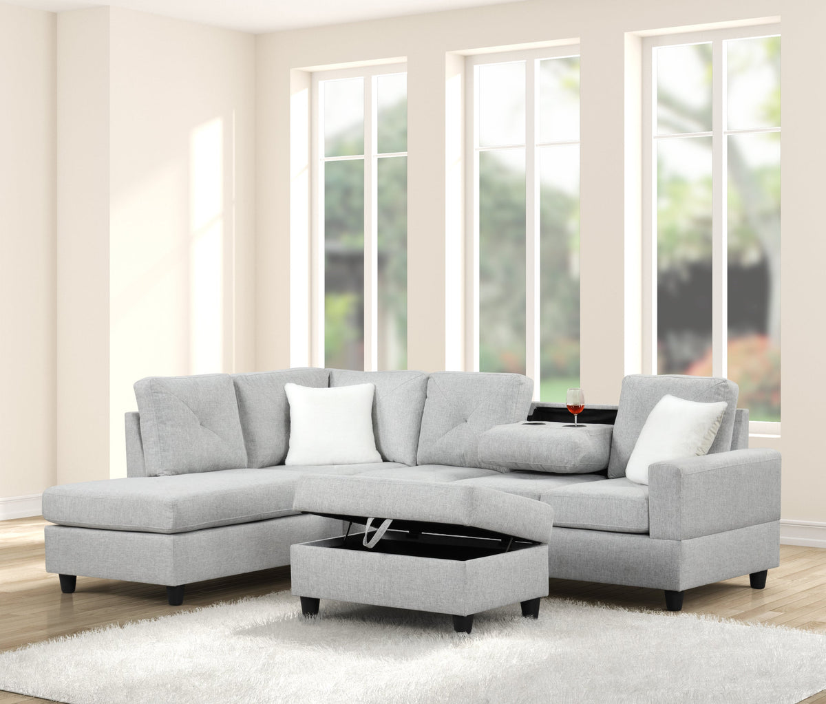 Rocket Reversible Sectional Gray