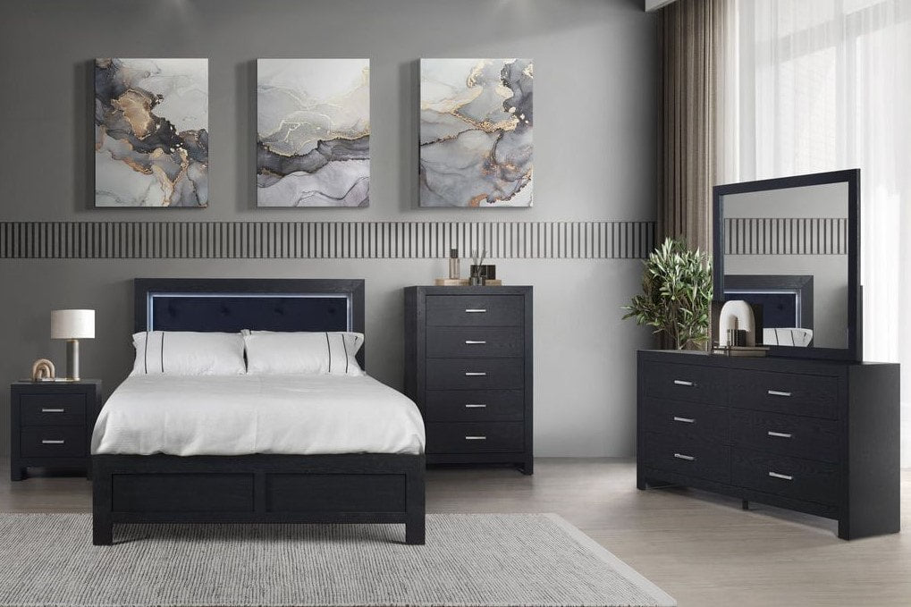 Moonlight 5-Piece Bedroom Set Black