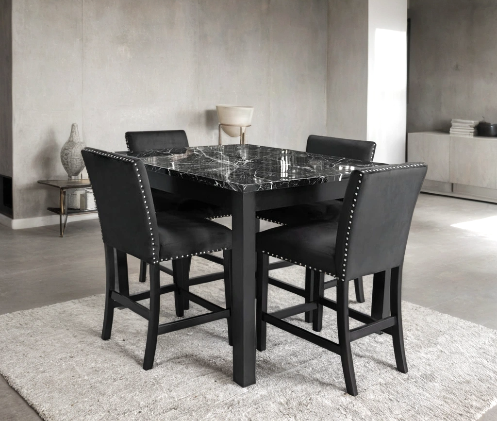 Dior 72697 5-Piece Dining Set Onyx Black