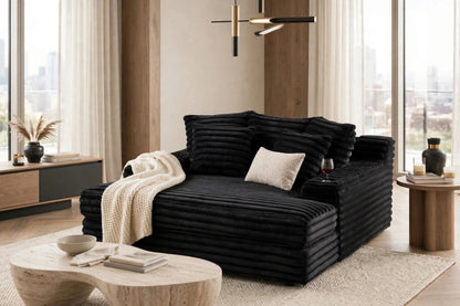 4400 Large Chaise Lounge Black