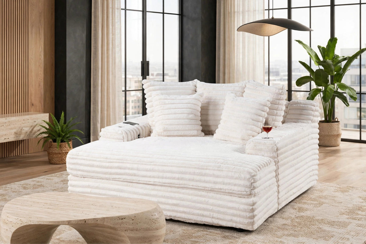 4600 Large Chaise Lounge Beige
