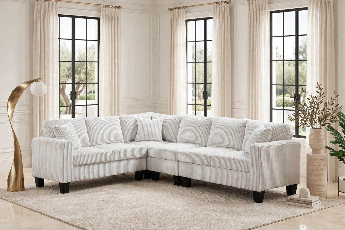 Logan Reversible Sectional Sofa Beige