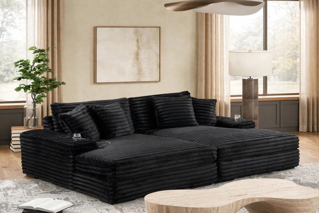 5400 Oversized Chaise Lounge Black
