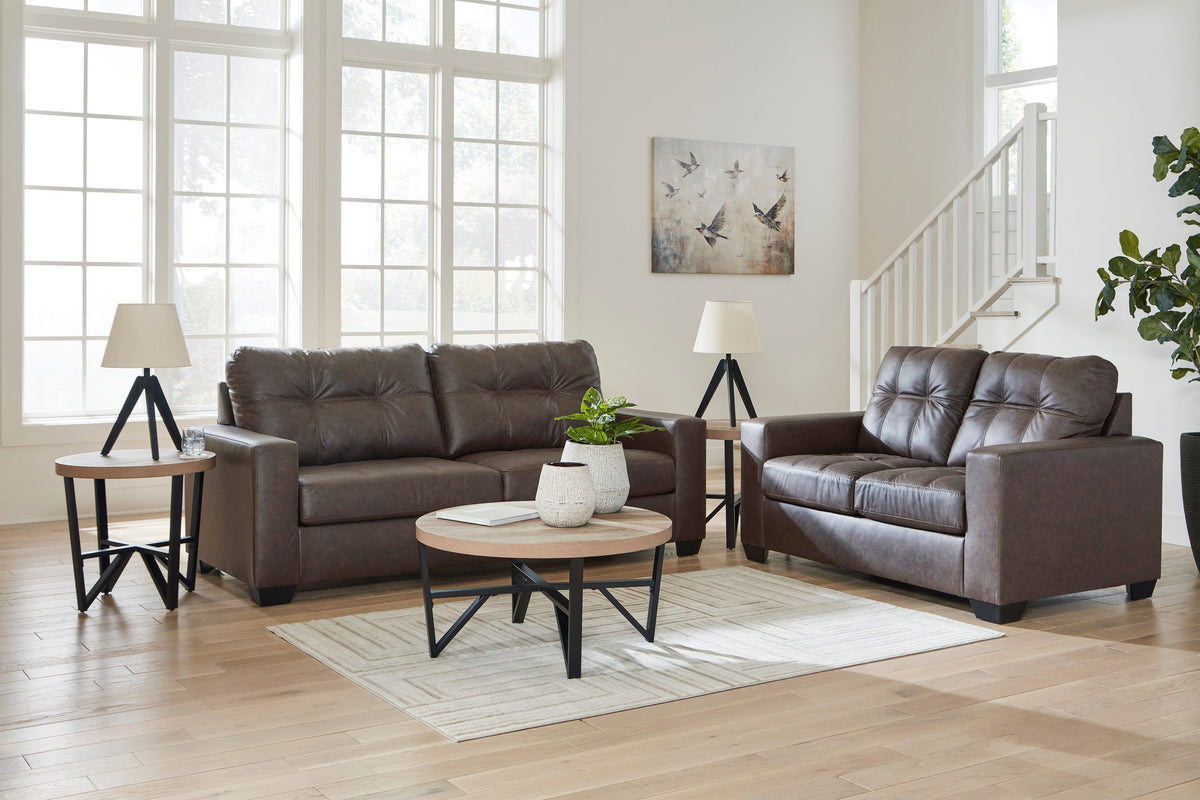 Ashley 170-03 Stationary Sofa and Loveseat Set Umber