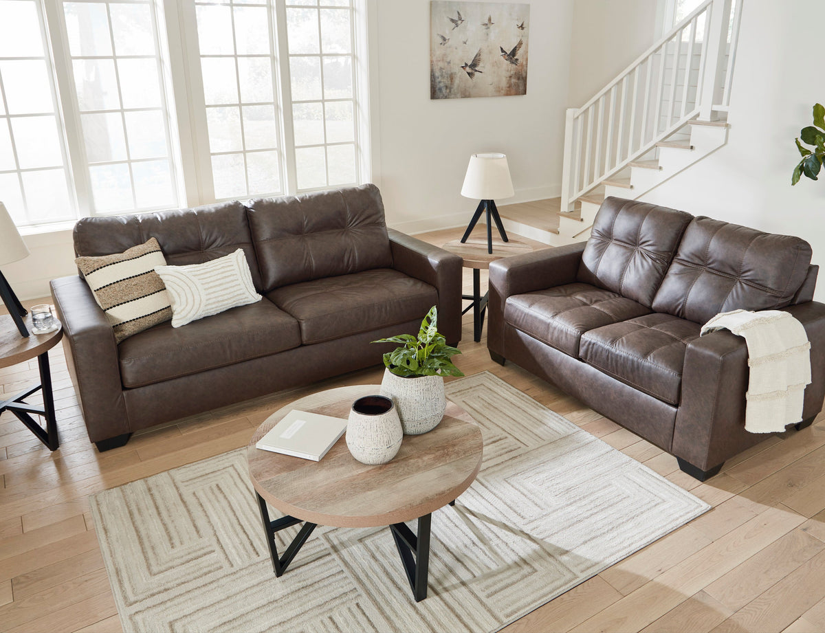 Ashley 170-03 Stationary Sofa and Loveseat Set Umber