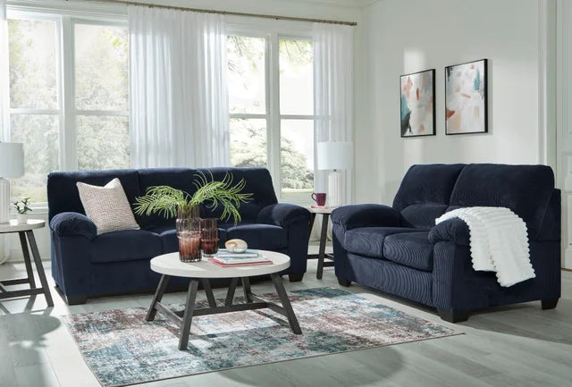 Ashley 242-05 Sofa and Loveseat Set Navy