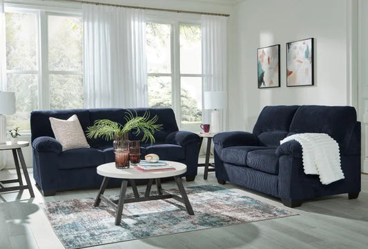 Ashley 242-05 Sofa and Loveseat Set Navy