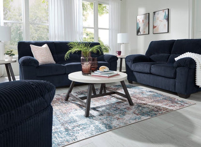 Ashley 242-05 Sofa and Loveseat Set Navy