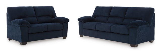 Ashley 242-05 Sofa and Loveseat Set Navy