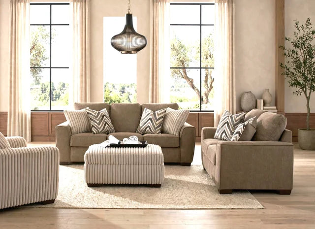 125 Sofa and Loveseat Set Java