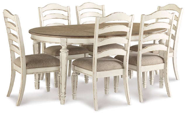 D743 7-Piece Dining Set Chipped White