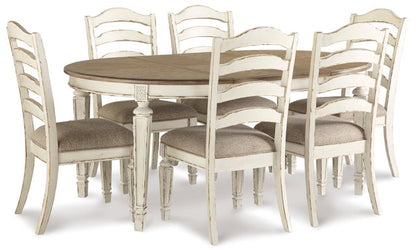 D743 7-Piece Dining Set Chipped White