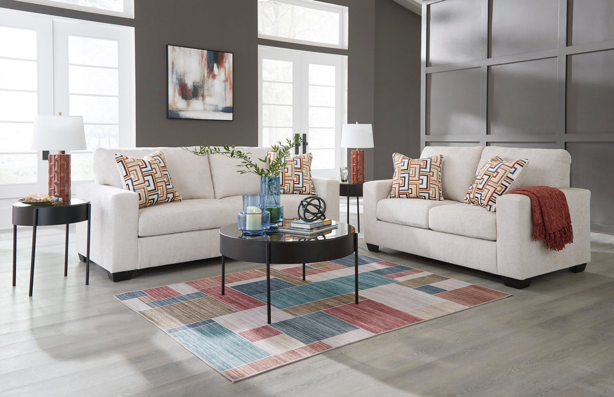 Ashley 243-05 Stationary Sofa and Loveseat Set Stone