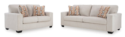 Ashley 243-05 Stationary Sofa and Loveseat Set Stone