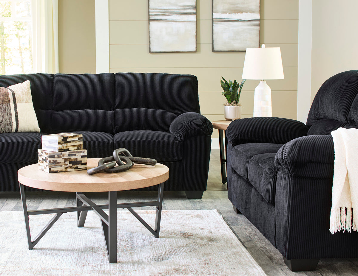 Ashley 242-04 Stationary Sofa and Loveseat Set Onyx