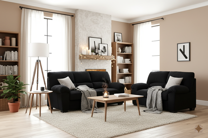 Ashley 242-04 Stationary Sofa and Loveseat Set Onyx