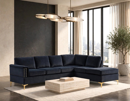 Vogue2 Stationary Sectional Sofa Black