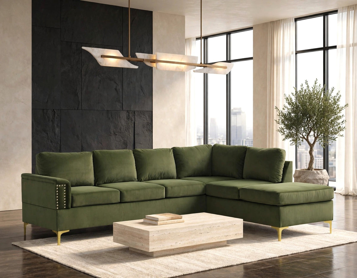 Vogue2 Stationary Sectional Sofa Olive