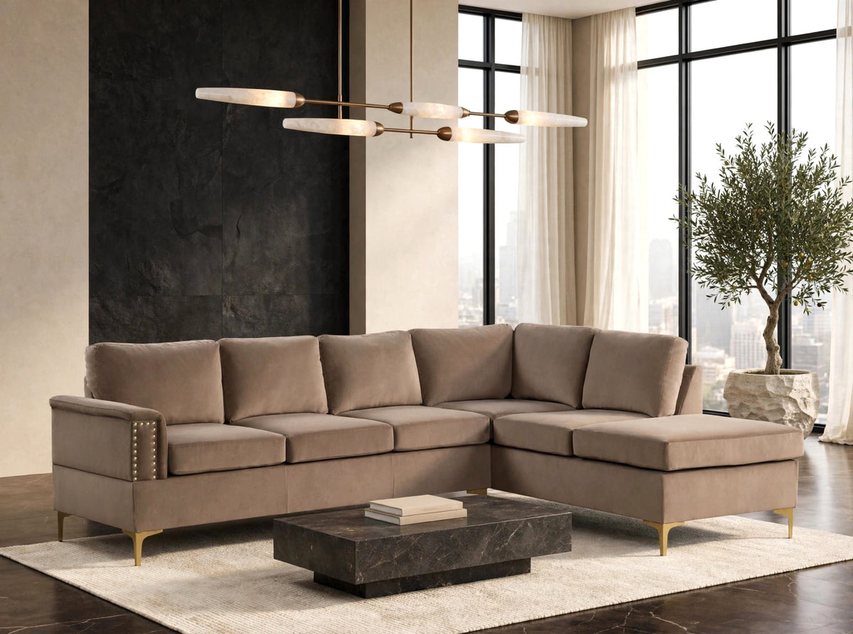 Vogue2 Stationary Sectional Latte