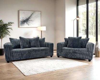 510 Stationary Sofa and Loveseat Set Charcoal