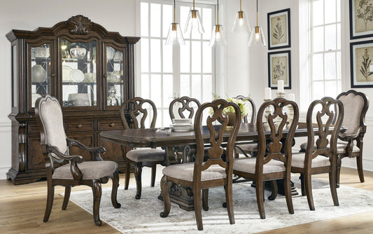 Ashley D947-55T 7-Piece Dining Set Dark Brown