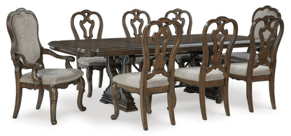 Ashley D947-55T 7-Piece Dining Set Dark Brown