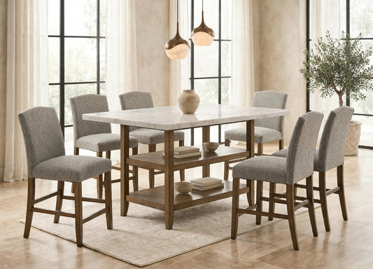Lola20 7-Piece Dining Set Marble