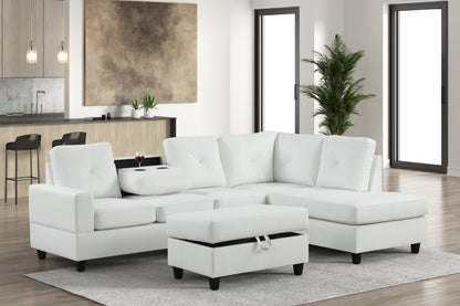 Rocket Reversible Sectional Sofa White