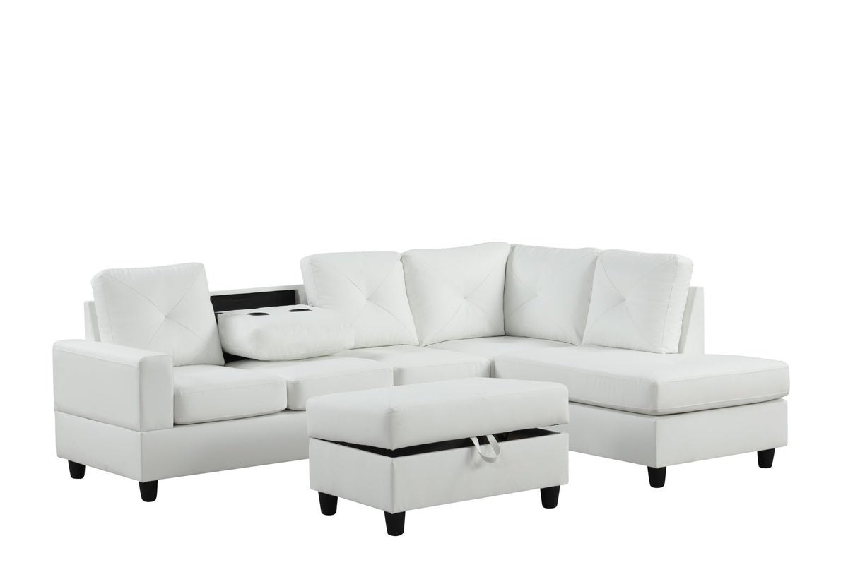 Rocket Reversible Sectional Sofa White