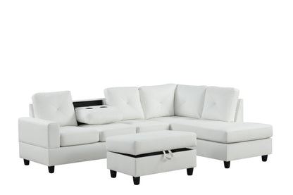 Rocket Reversible Sectional Sofa White