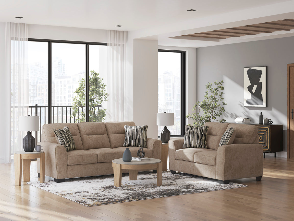 Ashley 313-04 Sofa and Loveseat Set Mocha