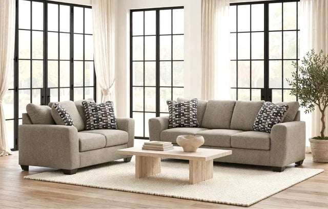 Ashley 302-04 Sofa and Loveseat Set Suede