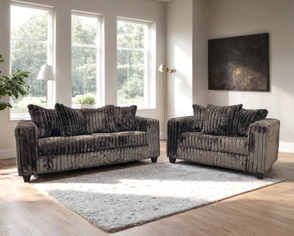 510 Stationary Sofa and Loveseat Set Chocolate