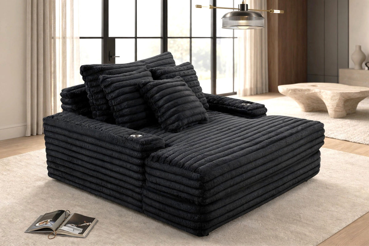 1400 Medium Chaise Black