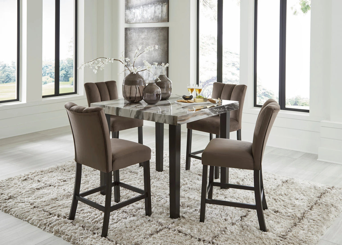Ashley D581-13 5-Piece Dining Set Mocha and Beige