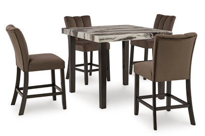 Ashley D581-13 5-Piece Dining Set Mocha and Beige