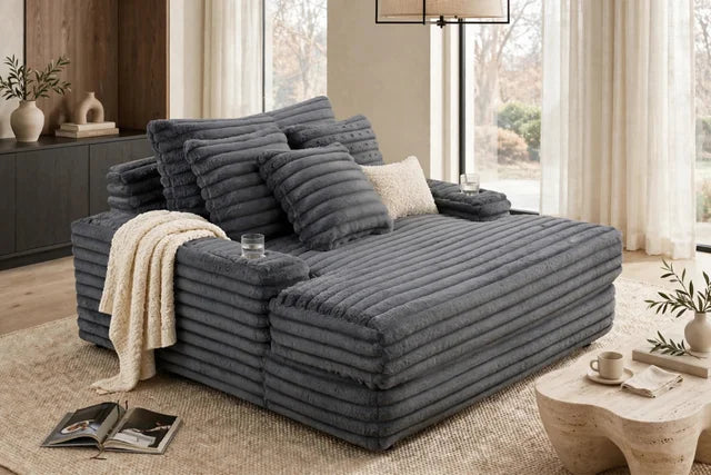 1800 Medium Chaise Charcoal