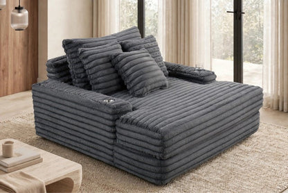 1800 Medium Chaise Charcoal