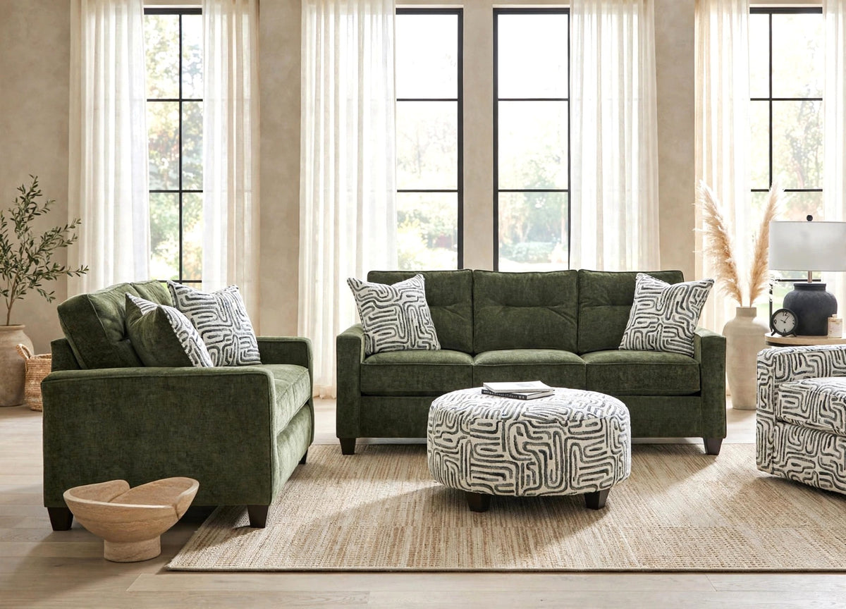710 Stationary Sofa and Loveseat Set Olive
