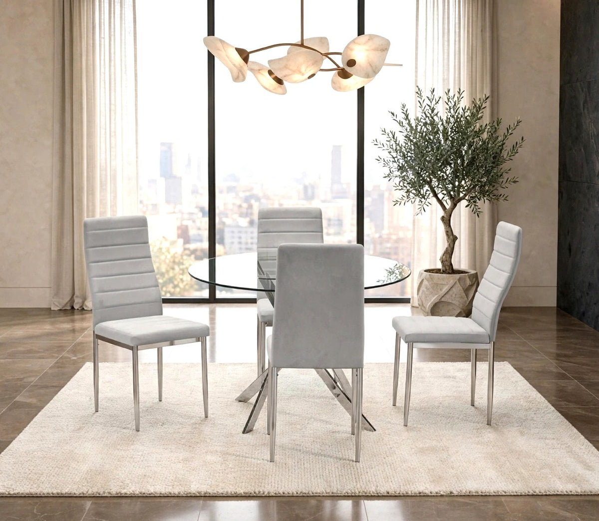 D107 5-Piece Dining Set Gray