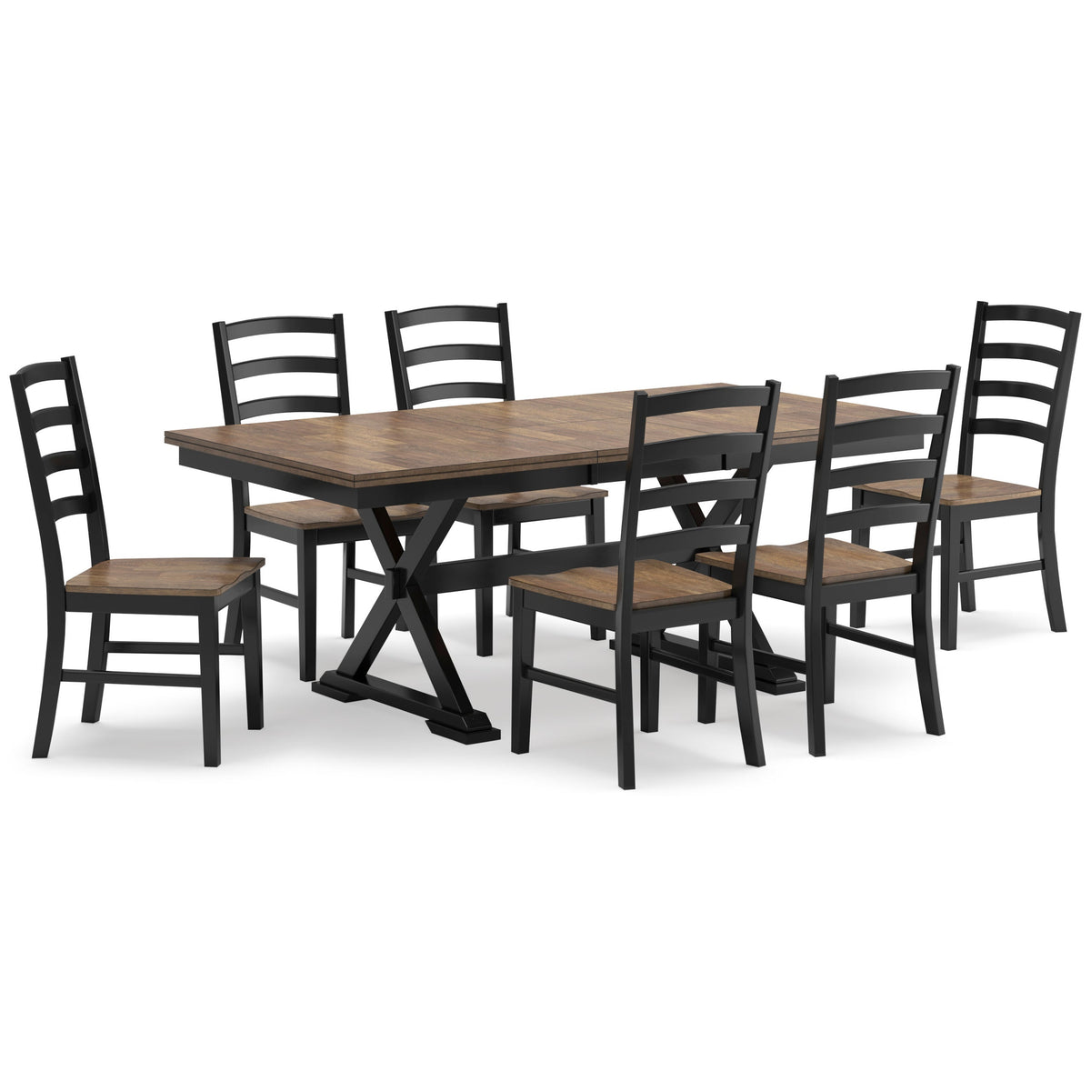 Ashley D634 7-Piece Dining Set Brown and Black