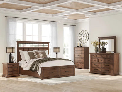 Ashley B849 5-Piece Bedroom Set Medium Brown