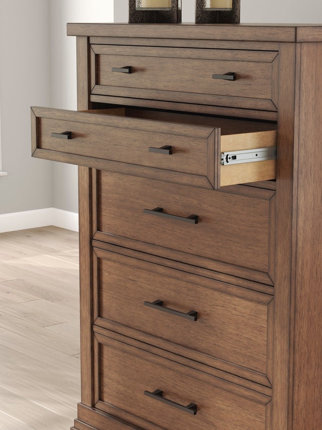 Ashley B849 5-Piece Bedroom Set Medium Brown